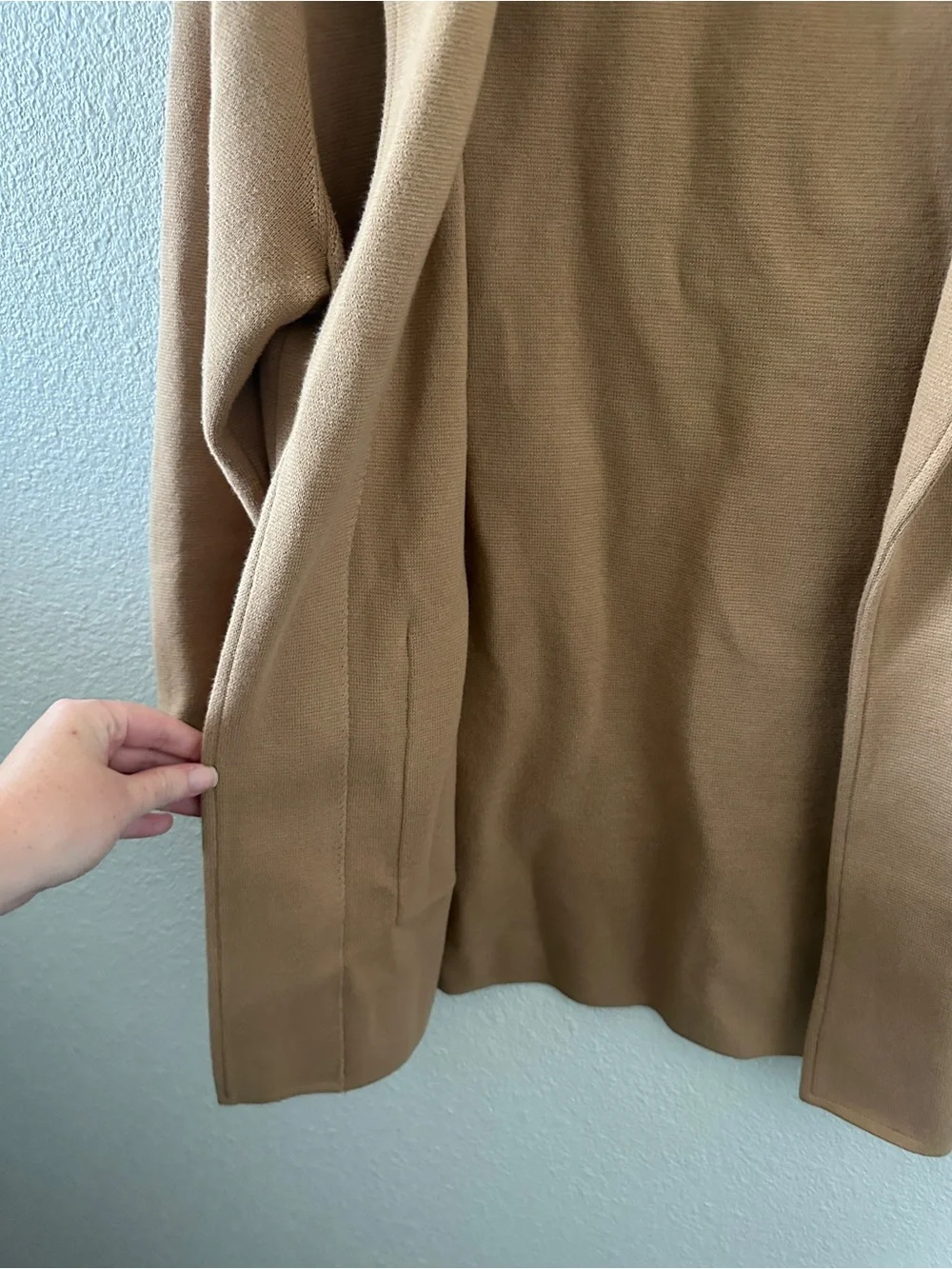 Quince Women’s Sz L Open Front Cardigan Minimalist Capsule Modern Chic Beige - Picture 5 of 7